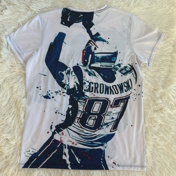 Unique Rob Gronkowski Patriots All Over Graphic Custom T-Shirt Holy Sheep Size M - Picture 2 of 8